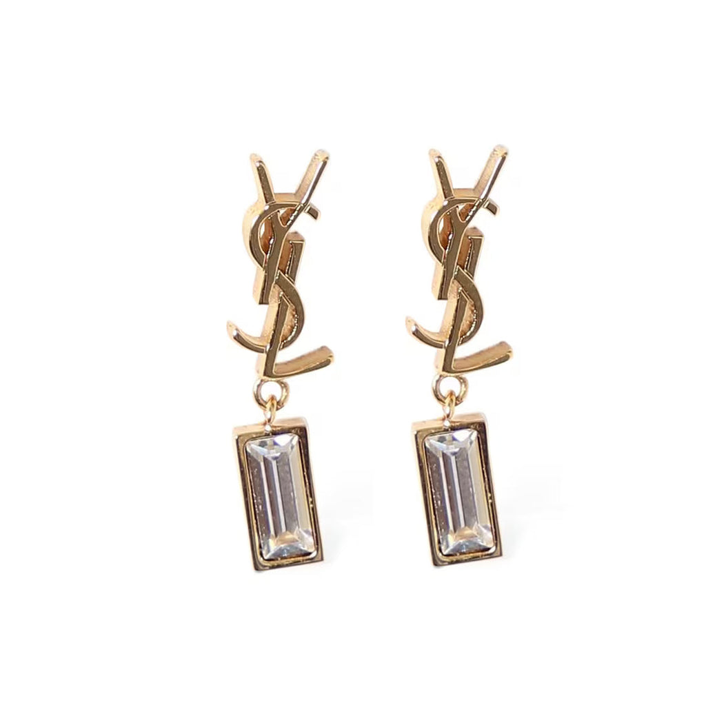18K YSL Monogram Earrings