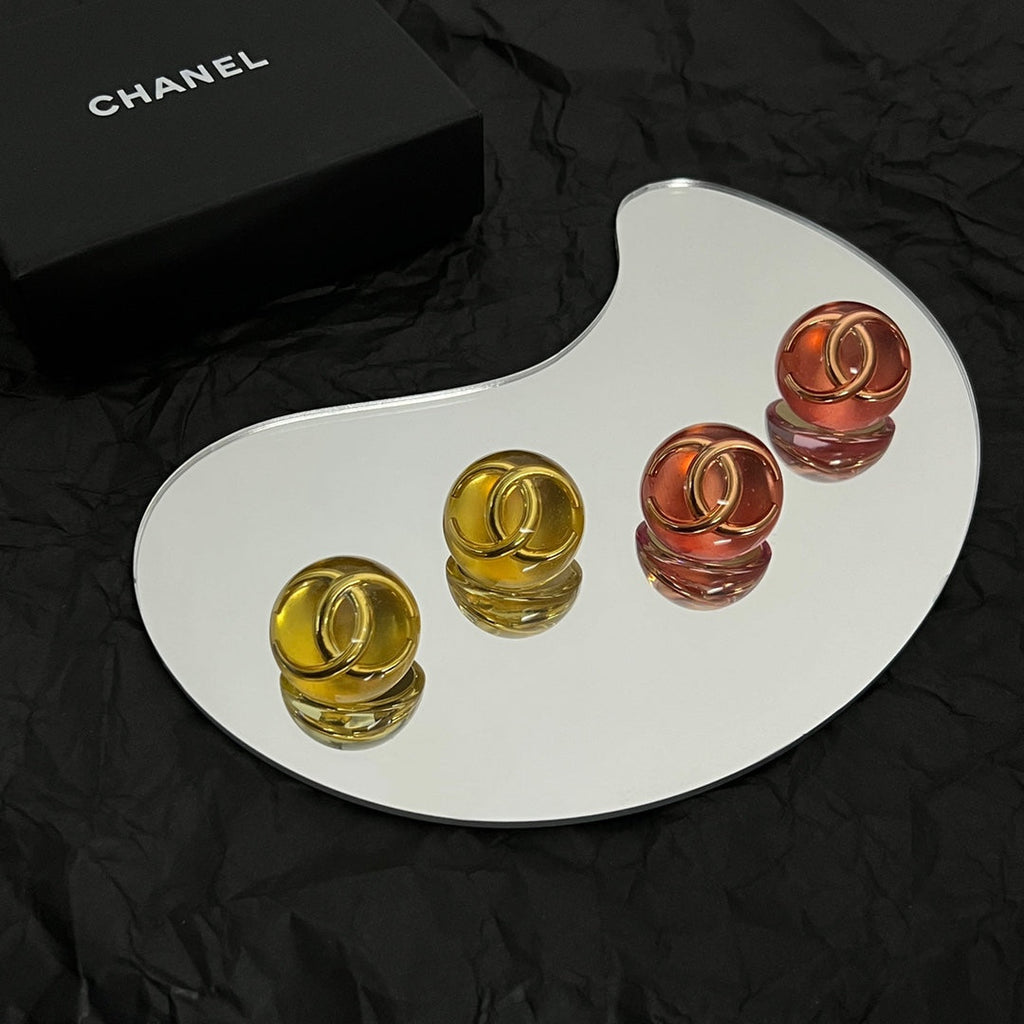 18K Vintage  Chanel Yellow Crystal Earrings
